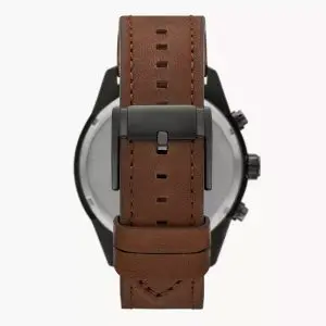 Fossil Men’s Quartz Brown Leather Strap Grey Dial 50mm Watch BQ2800
