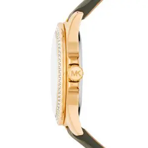 Michael Kors Women’s Quartz Green Leather Strap White Dial 33mm Watch MK4720
