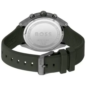 Hugo Boss Men’s Quartz Kai Green Silicone Strap Kai Green Dial 44mm Watch 1514060