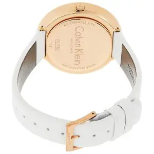 Calvin Klein Women’s Swiss Made Quartz White Leather Strap White Dial 38mm Watch K7N236K2