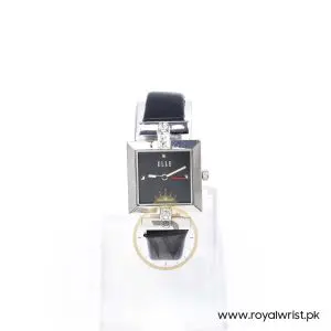 Elle Women’s Quartz Black Leather Strap Black Dial 25mm Watch EL20028S01C