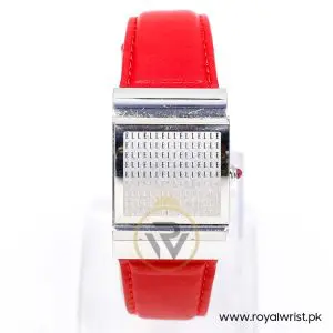 Elle Women’s Quartz Red Leather Strap Cream Dial 27mm Slider Case Watch EL20045S01N