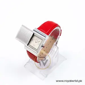 Elle Women’s Quartz Red Leather Strap Cream Dial 27mm Slider Case Watch EL20045S01N