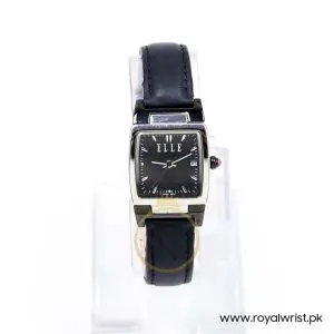 Elle Women’s Quartz Black Leather Strap Black Dial 23mm Watch EL20040S06N/1