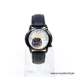 Elle Women’s Quartz Black Leather Strap Mother Of Pearl Dial 40mm Watch EL20049S02N