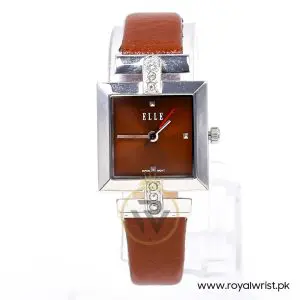 Elle Women’s Quartz Brown Leather Strap Brown Dial 25mm Watch EL20028S04C