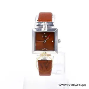 Elle Women’s Quartz Brown Leather Strap Brown Dial 25mm Watch EL20028S04C