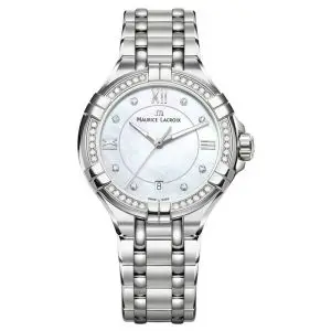 Maurice Lacroix Women’s Quartz Swiss Made Silver Stainless Steel Mother Of Pearl Dial 35mm Watch A11006-SD502-170-1