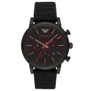 Emporio Armani Men’s Quartz Black Silicone Strap Black Dial 46mm Watch AR11024