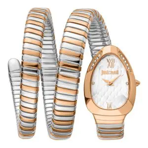Just Cavalli Women’s Quartz Two Tone Snake Stainless Steel Silver Dial 22mm Watch JC1L224M0085