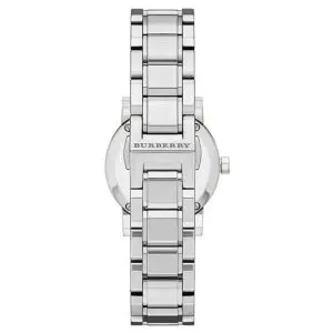 Burberry Women’s Swiss Made Quartz Silver Stainless Steel Pink Dial 27mm Watch BU9231