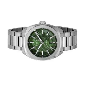 Gucci Men’s Swiss Made Quartz Silver Stainless Steel Green Dial 40mm Watch YA142313