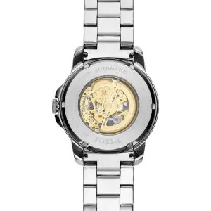 Fossil Men’s Automatic Two Tone Stainless Steel Silver Sunray Skeleton Dial 44mm Watch ME3112