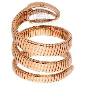 Just Cavalli Women’s Quartz Rose Gold Snake Stainless Steel Bottle Green Dial 22mm Watch JC1L232M0045