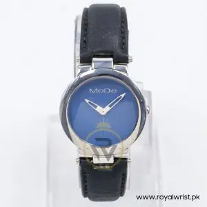 Mode Women’s Quartz Black Leather Strap Blue Dial 32mm Watch 3751156015