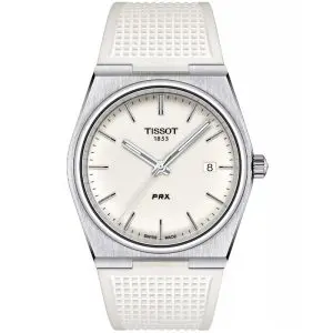 TISSOT PRX Men’s Quartz Swiss Made White Silicone Strap White Dial 40mm Watch T137.410.17.011.00