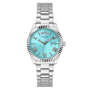 Guess Women’s Quartz Silver Stainless Steel Tiffany Blue Dial 36mm Watch GW0308L4