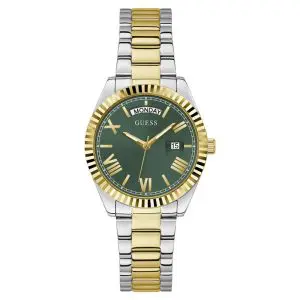 Guess Women’s Quartz Two Tone Stainless Steel Green Dial 36mm Watch GW0308L5