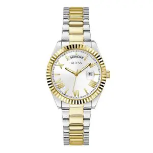 Guess Women’s Quartz Two Tone Stainless Steel White Dial 36mm Watch GW0308L6