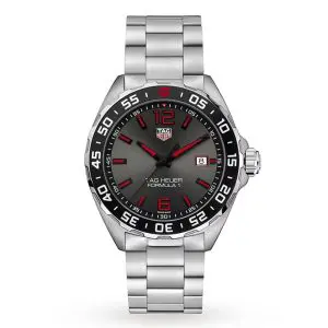 Tag Heuer Formula 1 Men’s Quartz Swiss Made Silver Stainless Steel Dark Grey Dial 43mm Watch WAZ1018.BA0842