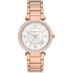 Michael Kors Women’s Quartz Rose Gold Stainless Steel White Dial 38mm Watch MK4695