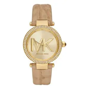 Michael Kors Women’s Quartz Brown Leather Strap Gold Dial 39mm Watch MK4725