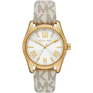 Michael Kors Women’s Quartz Grey Leather Strap White Dial 38mm Watch MK4746