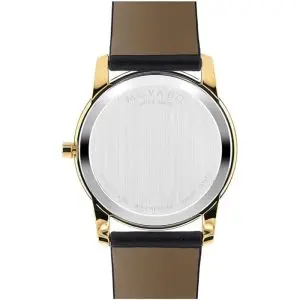Alternative view of Movado Men’s Swiss Made Quartz Black Leather Strap Black Dial 40mm Watch 606876 (Factory Leftover)