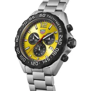 Tag Heuer Formula 1 Men’s Quartz Swiss Made Silver Stainless Steel Yellow Dial 43mm Watch CAZ101AM.BA0842