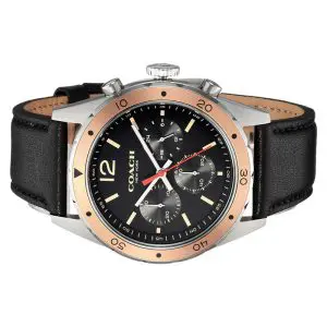 Coach Men’s Quartz Black Leather Strap Black Dial 44mm Watch 14602133