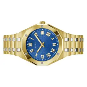 Guess Men’s Quartz Two Tone Stainless Steel Blue Dial 43mm Watch GW0575G6