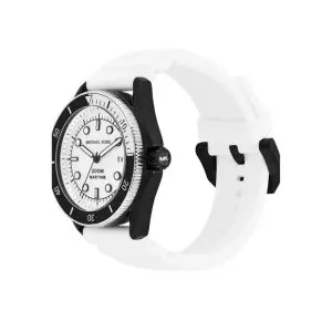 Michael Kors Men’s Quartz White Silicone Strap White Dial 42mm Watch MK9159
