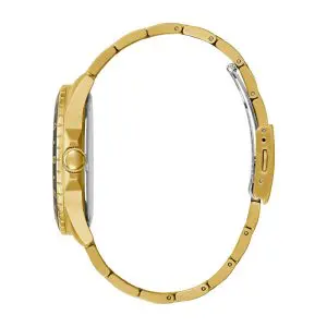 Guess Men’s Quartz Gold Stainless Steel Black Dial 44mm Watch GW0220G4