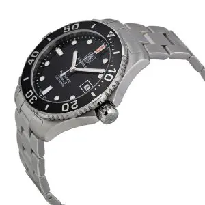 Tag Heuer Aquaracer Men’s Automatic Swiss Made Silver Stainless Steel Black Dial 41mm Watch WAN2110.BA0822