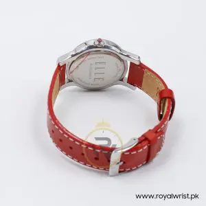 Elle Women’s Quartz Red Leather Strap Red Dial 38mm Watch EL20030S01