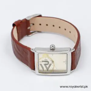 Elle Women’s Quartz Dark Brown Leather Strap Beige Dial 26mm Watch EL20026S02C