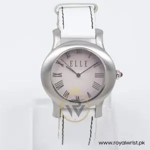 Elle Women’s Quartz White Leather Strap Light Purple Dial 38mm Watch EL20030S03N