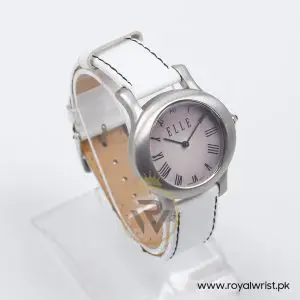 Elle Women’s Quartz White Leather Strap Light Purple Dial 38mm Watch EL20030S03N