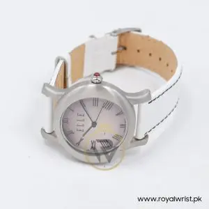 Elle Women’s Quartz White Leather Strap Light Purple Dial 38mm Watch EL20030S03N