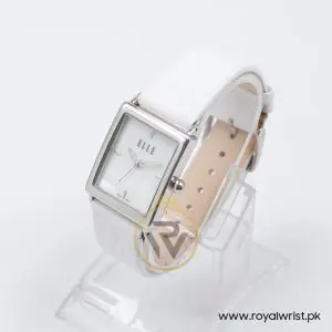 Elle Women’s Quartz White Leather Strap Mother Of Pearl Dial 26mm Watch EL20026S01C
