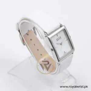 Elle Women’s Quartz White Leather Strap Mother Of Pearl Dial 26mm Watch EL20026S01C