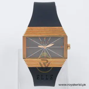 Elle Women’s Quartz Black Silicone Strap Grey Dial 37mm Watch EL20077P03C