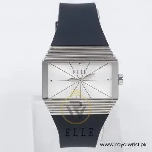 Elle Women’s Quartz Black Silicone Strap Silver Sunray Dial 37mm Watch EL20077P05C