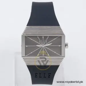 Elle Women’s Quartz Black Silicone Strap Grey Dial 37mm Watch EL20077P02C