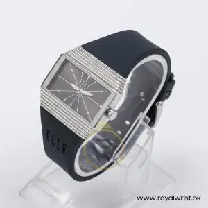 Elle Women’s Quartz Black Silicone Strap Grey Dial 37mm Watch EL20077P02C