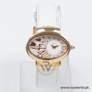 Elle Women’s Quartz White Leather Strap Light Purple & Off-White Dial 40mm Watch EL20032S01N