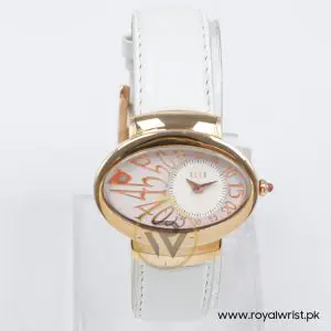 Elle Women’s Quartz White Leather Strap Light Purple & Off-White Dial 40mm Watch EL20032S01N