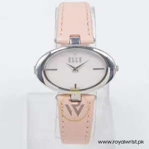 Elle Women’s Quartz Light Pink Leather Strap Mother Of Pearl Dial 40mm Watch EL20024S01C