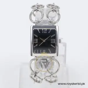 Elle Women’s Quartz Silver Stainless Steel Black Dial 25mm Watch EL20003B01