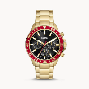 Fossil Men’s Quartz Gold Stainless Steel Black Dial 45mm Watch BQ2755 (Without Tag)